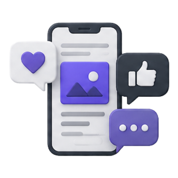 Redes sociales y contenido de Bit Works
